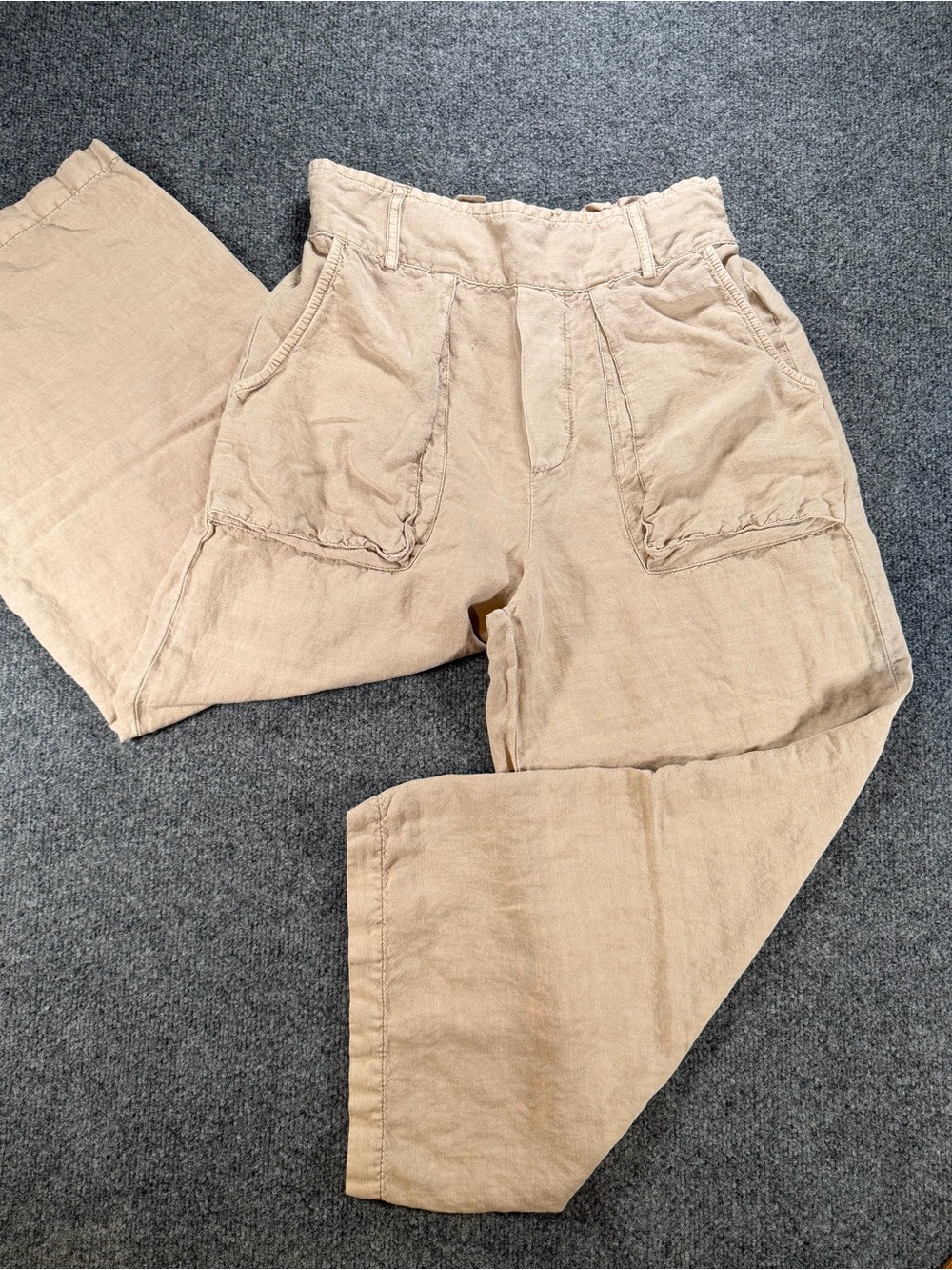 YFB Ankle Drop Crotch Slouchy Stretch Waist Linen Pants Trouser Boho Peasant L